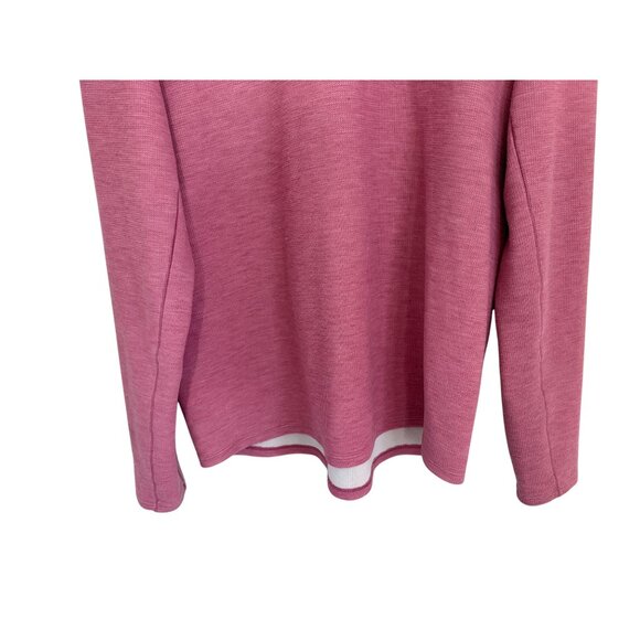 Lululemon Mens Washed Pink Waffle-Knit Hoodie Long Sleeve Pullover Lightweight C - Picture 3 of 8